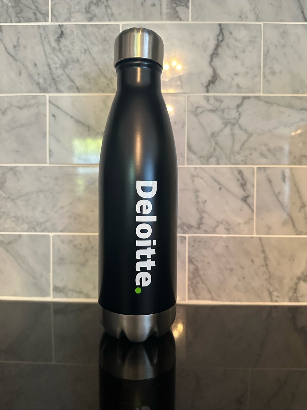 Deloitte Branded Black Insulated Water Bottle